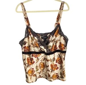 Vintage Lane Bryant lace floral autumn fall leaves camisole Tank size woman's 18